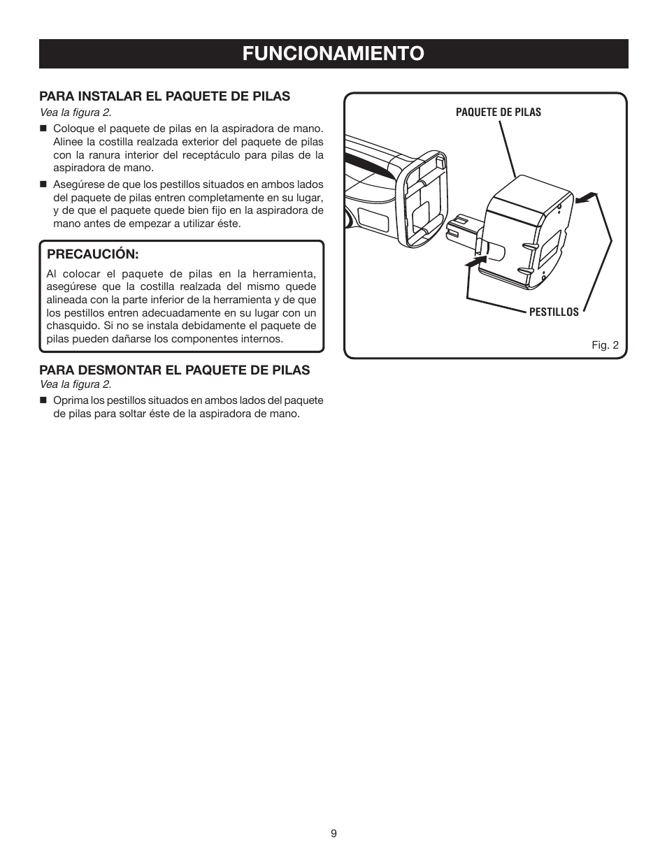 Funcionamiento | Ryobi P710 User Manual | Page 37 / 44