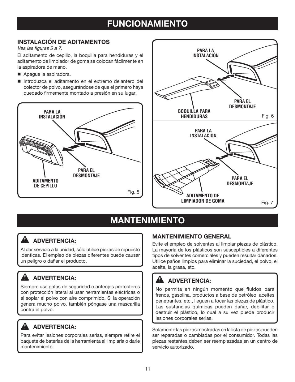 Funcionamiento, Mantenimiento | Ryobi P710 User Manual | Page 39 / 44