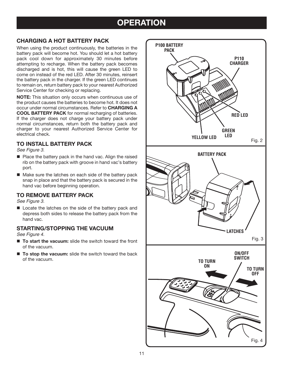 Operation | Ryobi P711 User Manual | Page 11 / 14