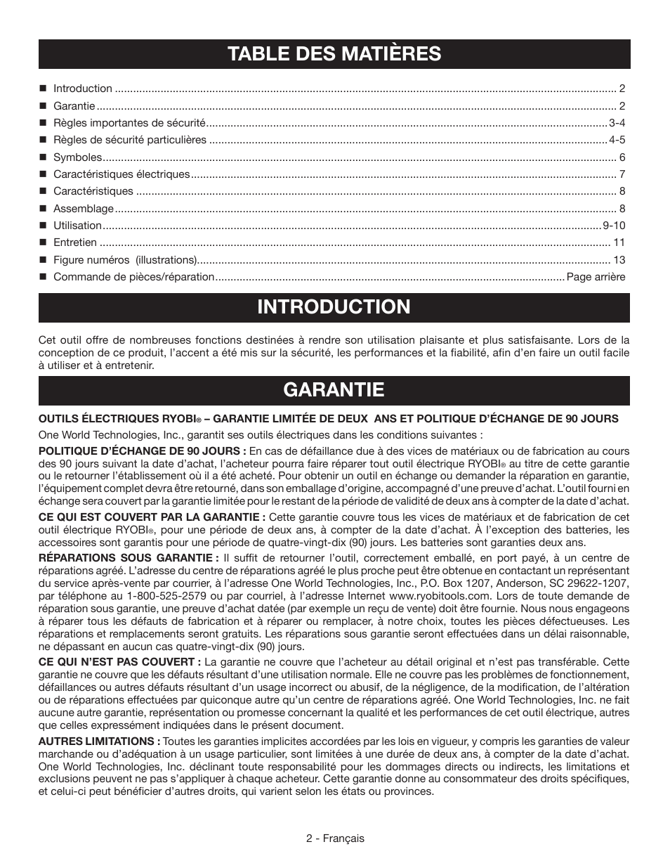 Ryobi HG500QP User Manual | Page 13 / 36