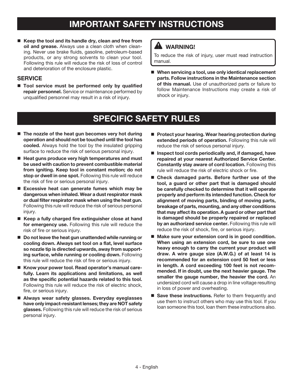 Ryobi HG500QP User Manual | Page 4 / 36