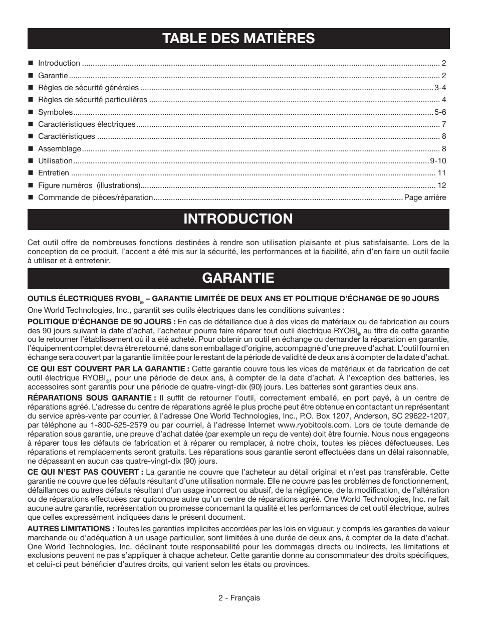 Ryobi HG500 User Manual | Page 12 / 36