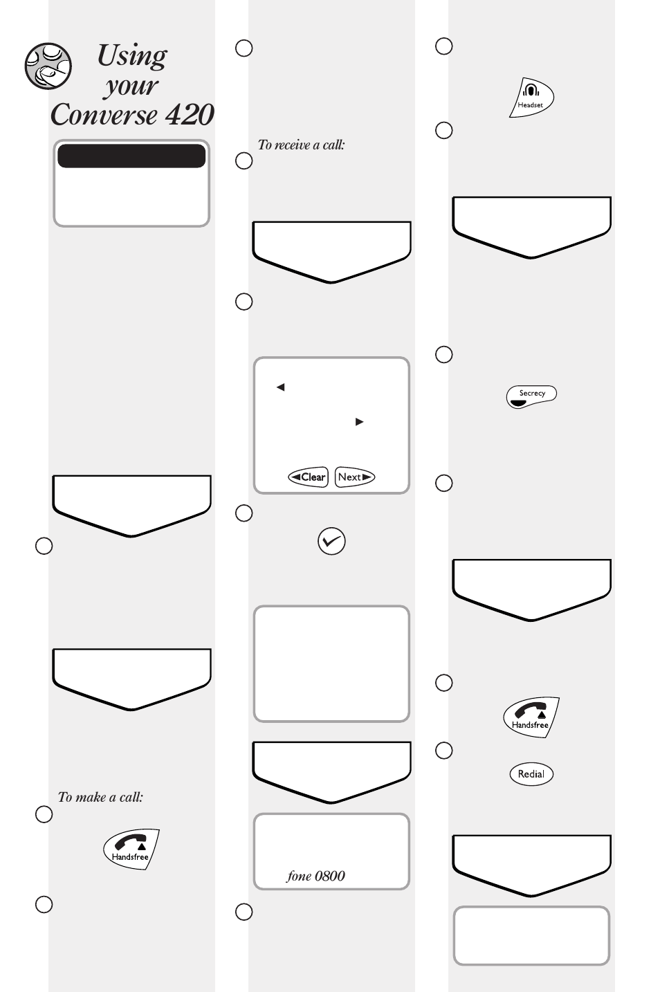 Using your converse 420 | BT 420 User Manual | Page 4 / 11