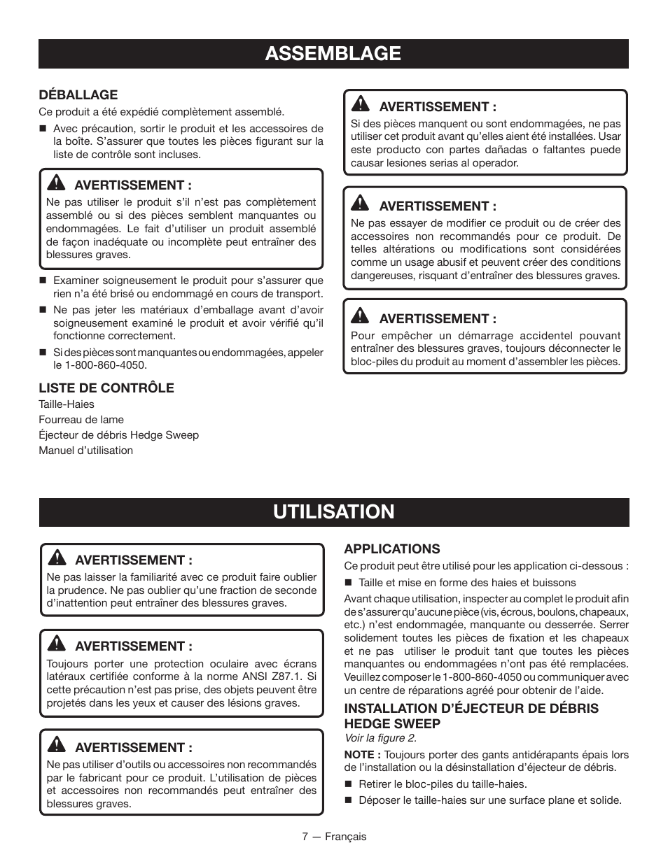 Assemblage, Utilisation | Ryobi RY40600 User Manual | Page 18 / 34