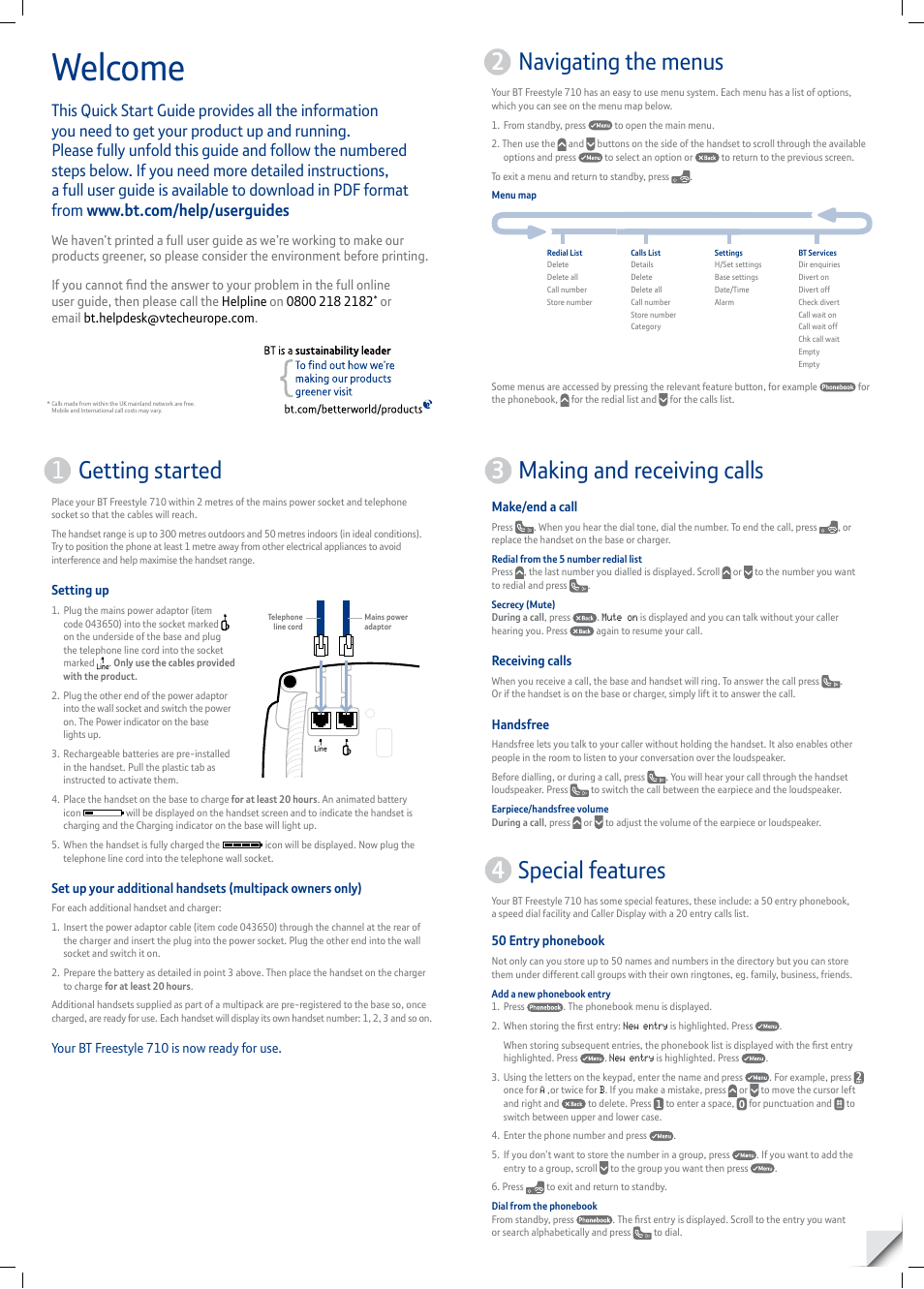 BT Freestyle 710 User Manual | 2 pages