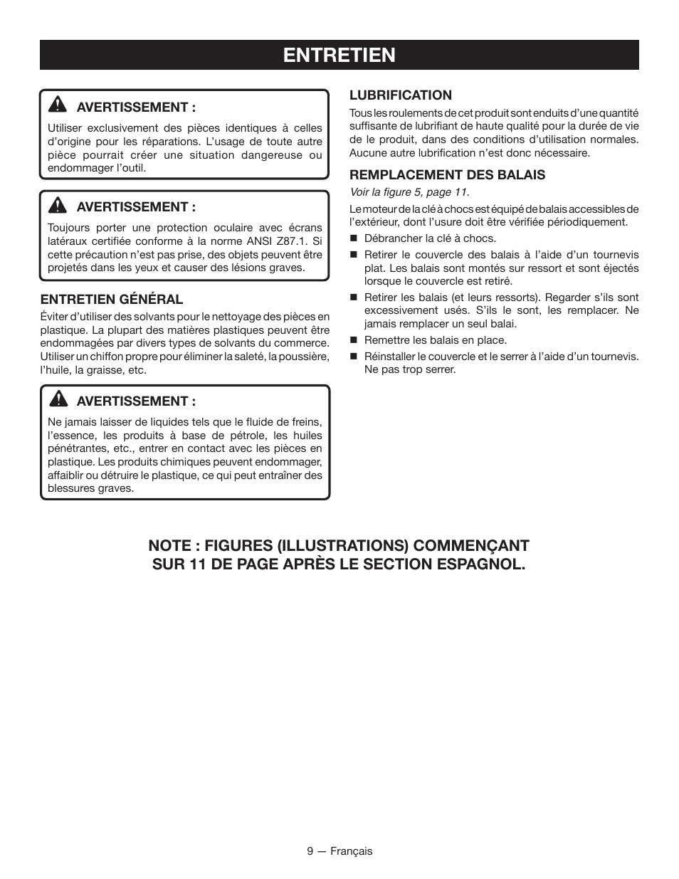 Entretien | Ryobi D700W User Manual | Page 17 / 28