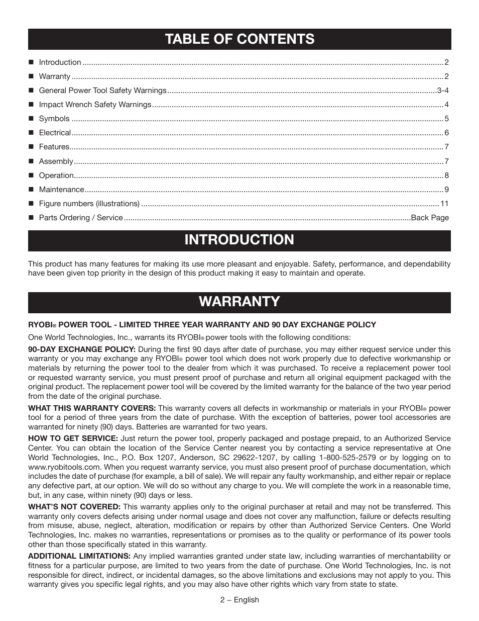Ryobi D700W User Manual | Page 2 / 28