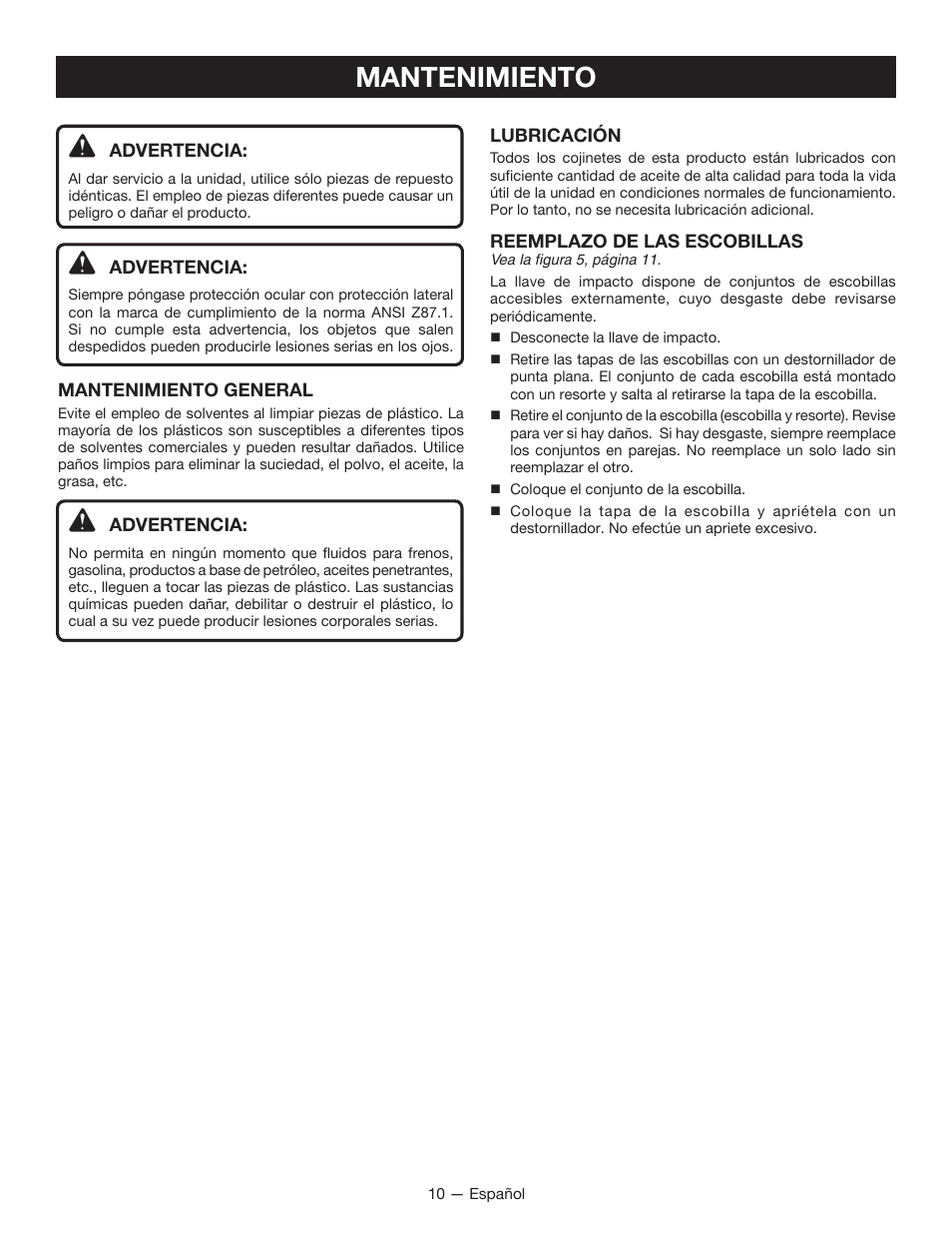 Mantenimiento | Ryobi D700W User Manual | Page 26 / 28
