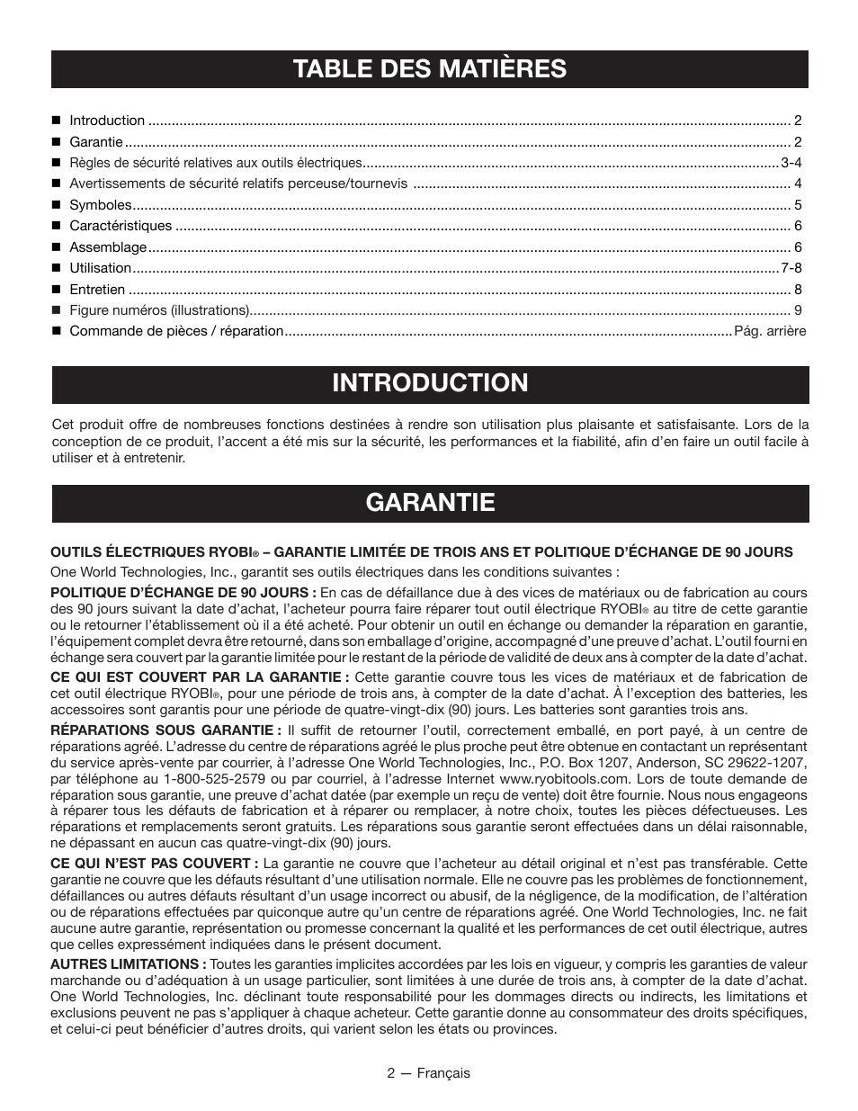 Ryobi P260 User Manual | Page 9 / 24