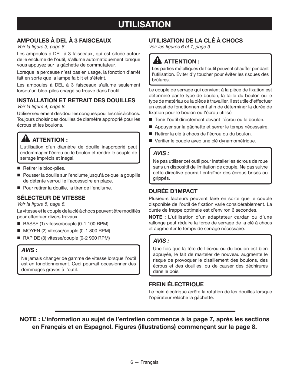 Utilisation | Ryobi P261 User Manual | Page 11 / 20