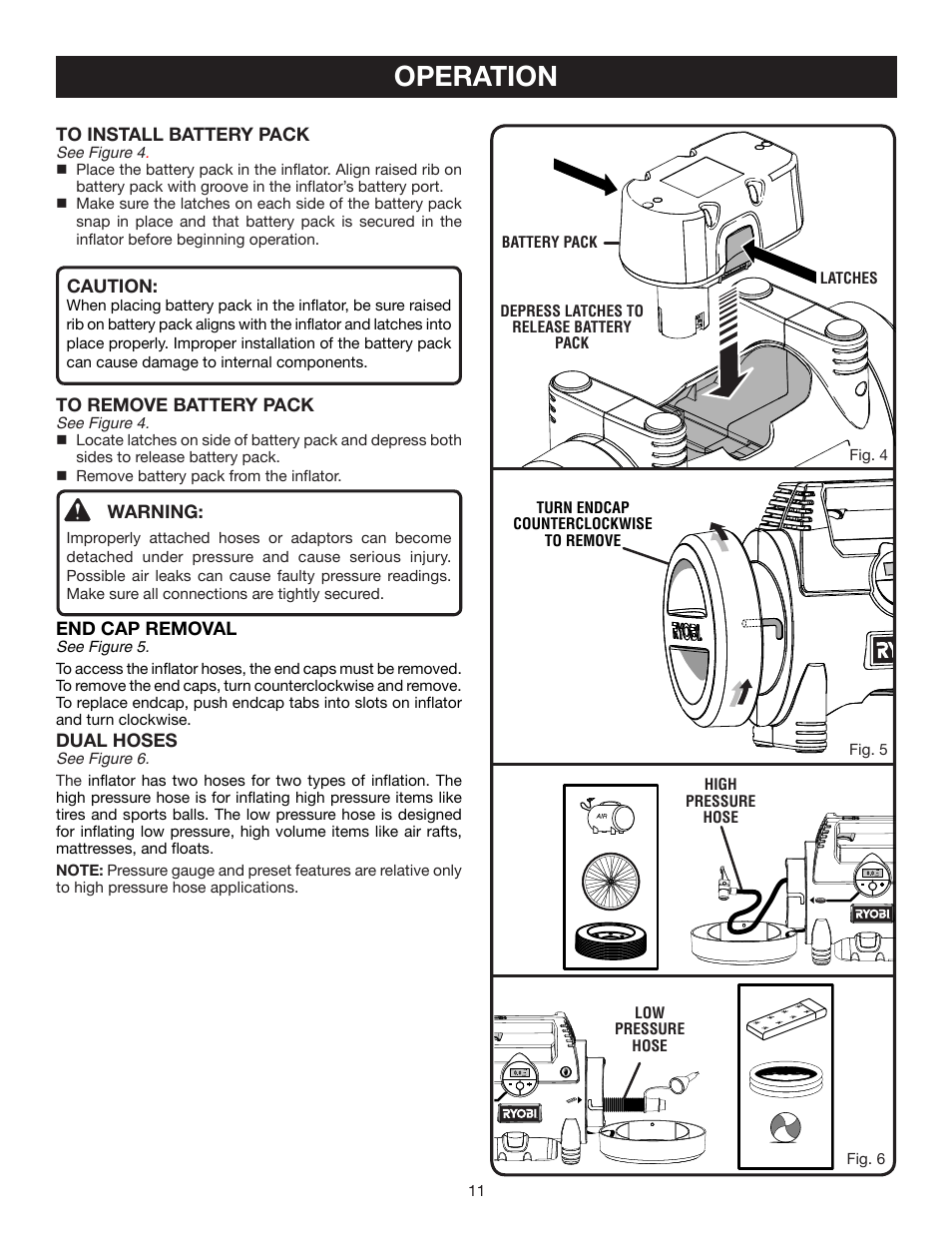 Operation | Ryobi P730 User Manual | Page 11 / 16