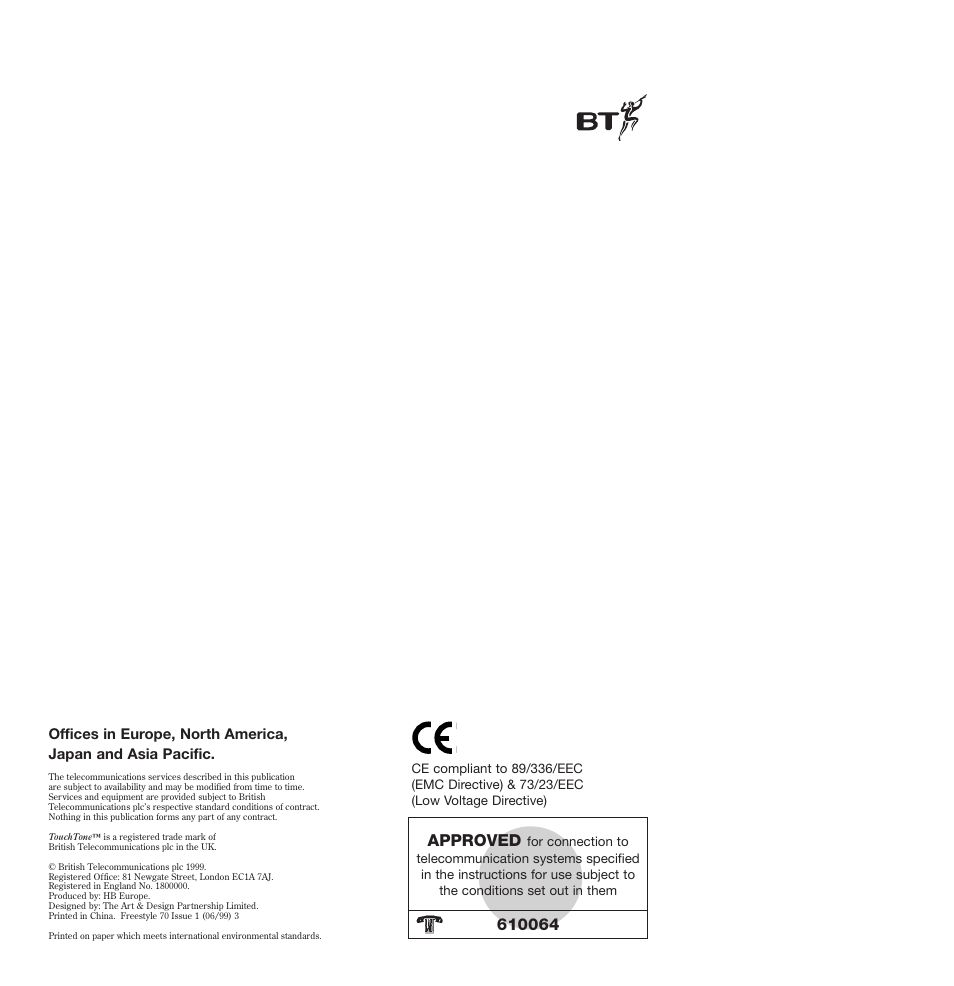 Approved | BT Freestyle 70 User Manual | Page 20 / 20