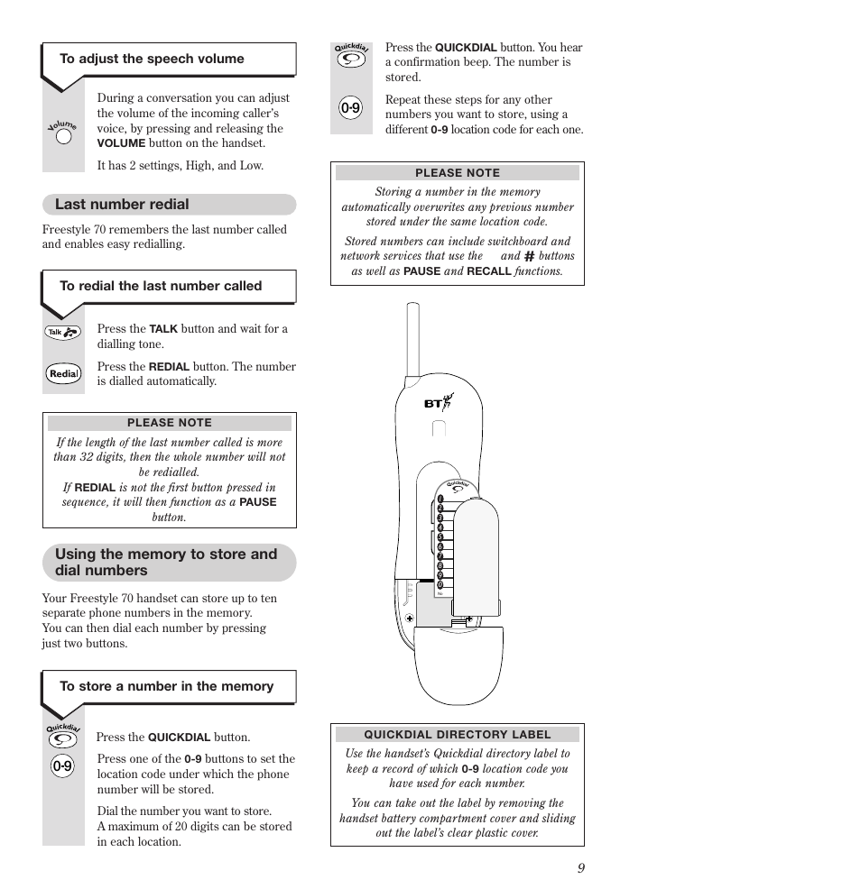 BT Freestyle 70 User Manual | Page 9 / 20