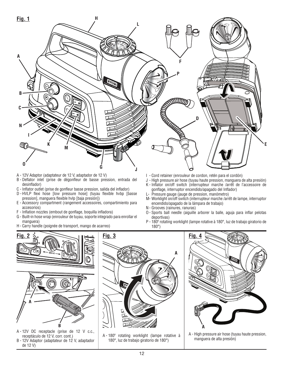 Fig. 1 fig. 3, Fig. 2 fig. 4 | Ryobi YN600A User Manual | Page 32 / 36