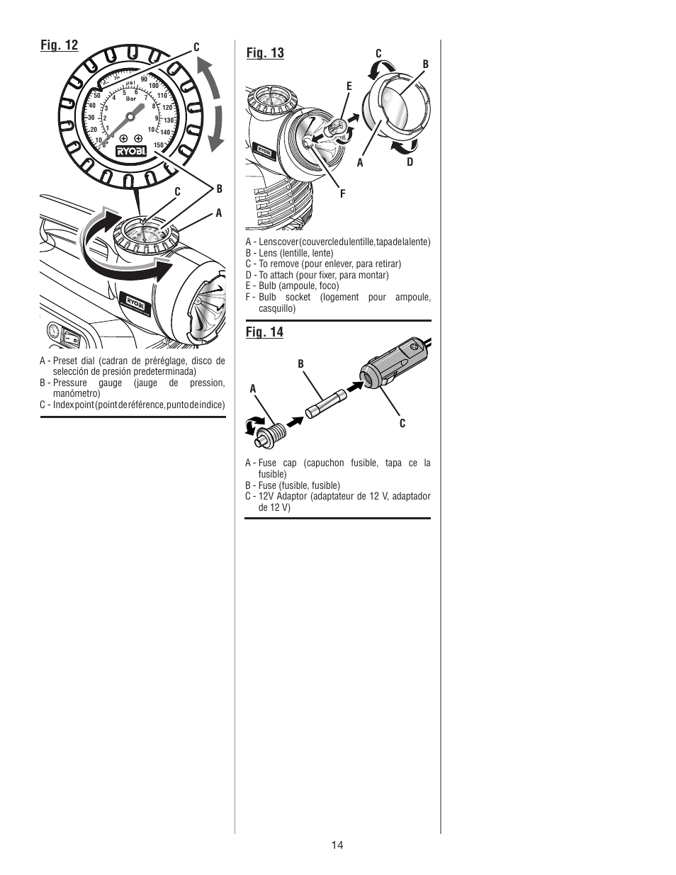 Cb a c | Ryobi YN600A User Manual | Page 34 / 36