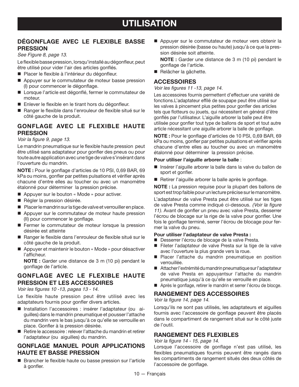 Utilisation | Ryobi P731 User Manual | Page 20 / 36