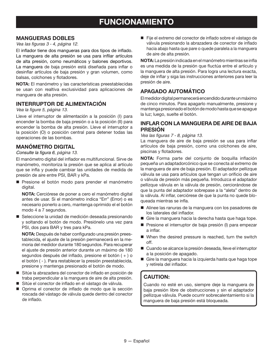 Funcionamiento | Ryobi P731 User Manual | Page 29 / 36