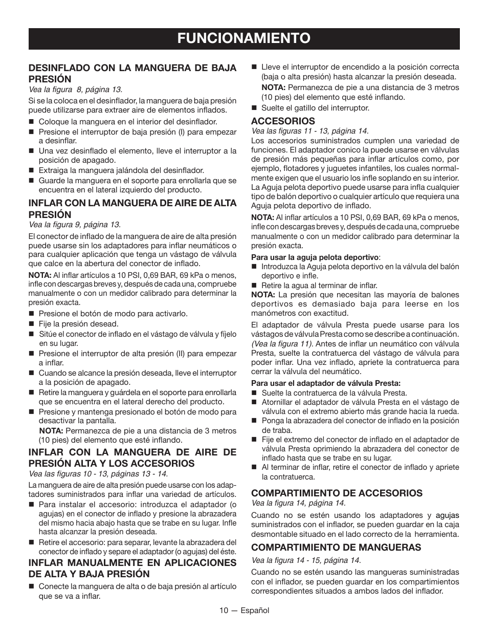 Funcionamiento | Ryobi P731 User Manual | Page 30 / 36