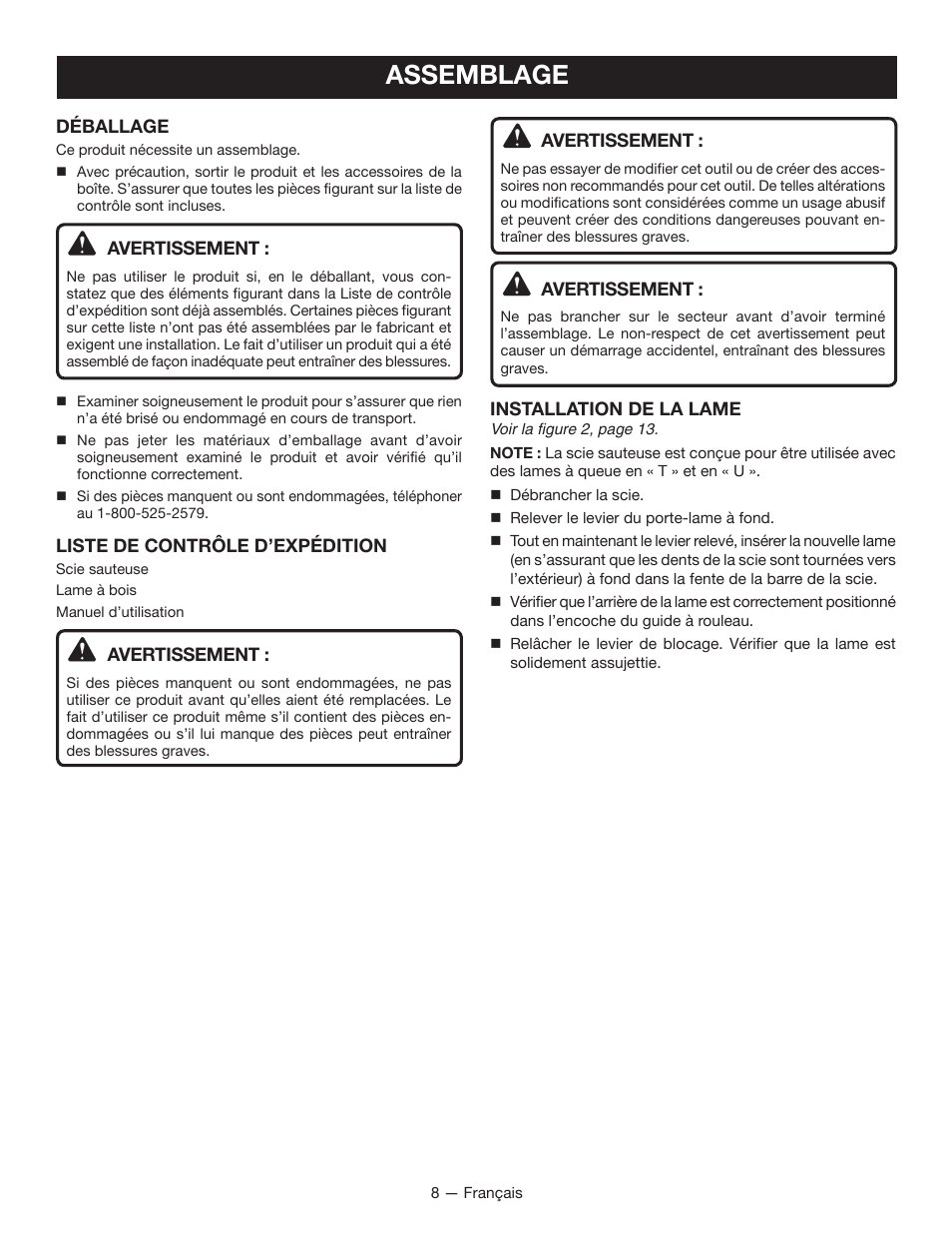 Assemblage | Ryobi JS480L User Manual | Page 20 / 40