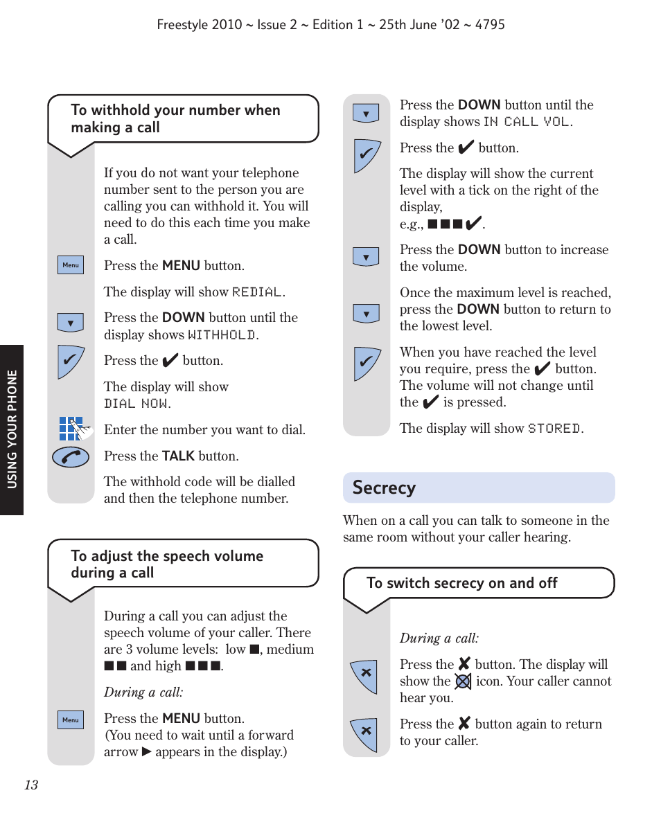 Secrecy | BT 2010 User Manual | Page 16 / 48