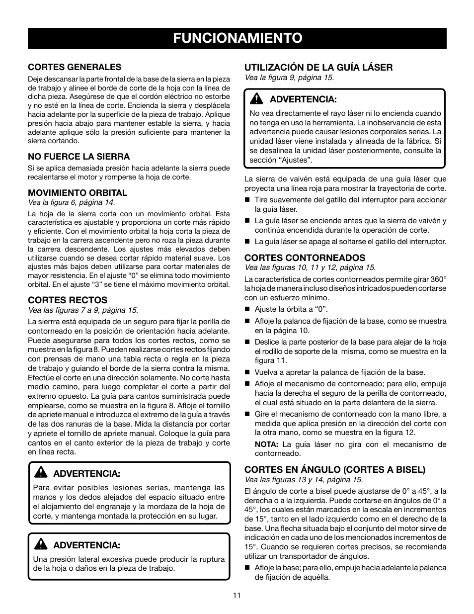 Funcionamiento | Ryobi JS550L User Manual | Page 35 / 44