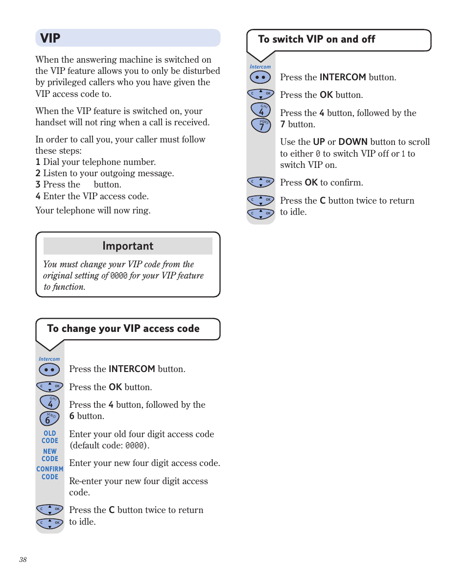 Important | BT 1800 User Manual | Page 38 / 58