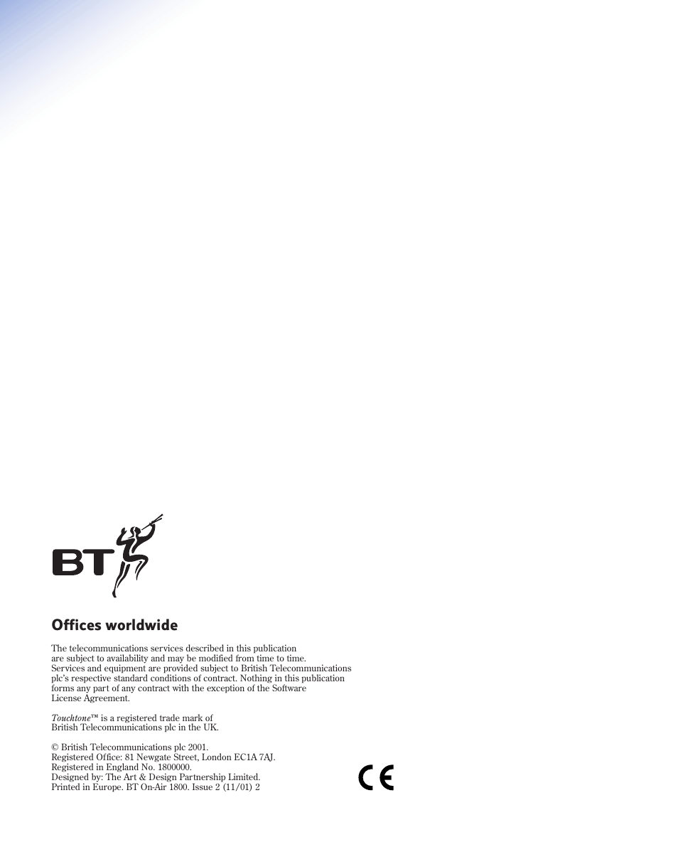 Offices worldwide | BT 1800 User Manual | Page 58 / 58