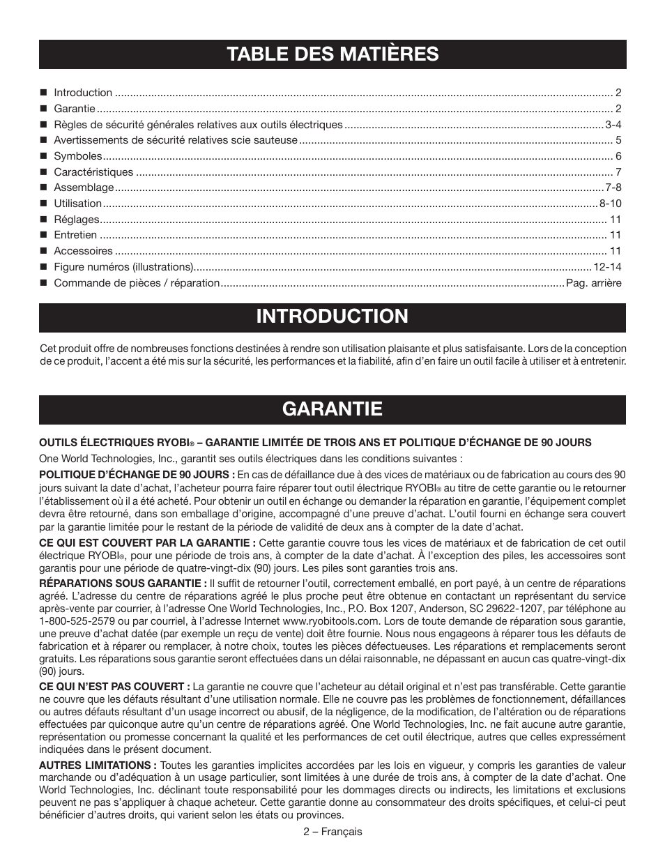 Ryobi P521 User Manual | Page 12 / 36