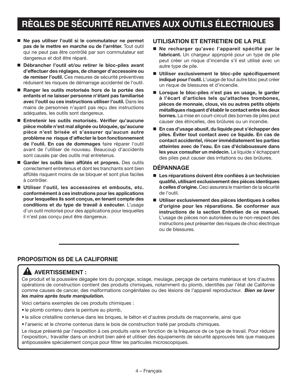 Ryobi P521 User Manual | Page 14 / 36