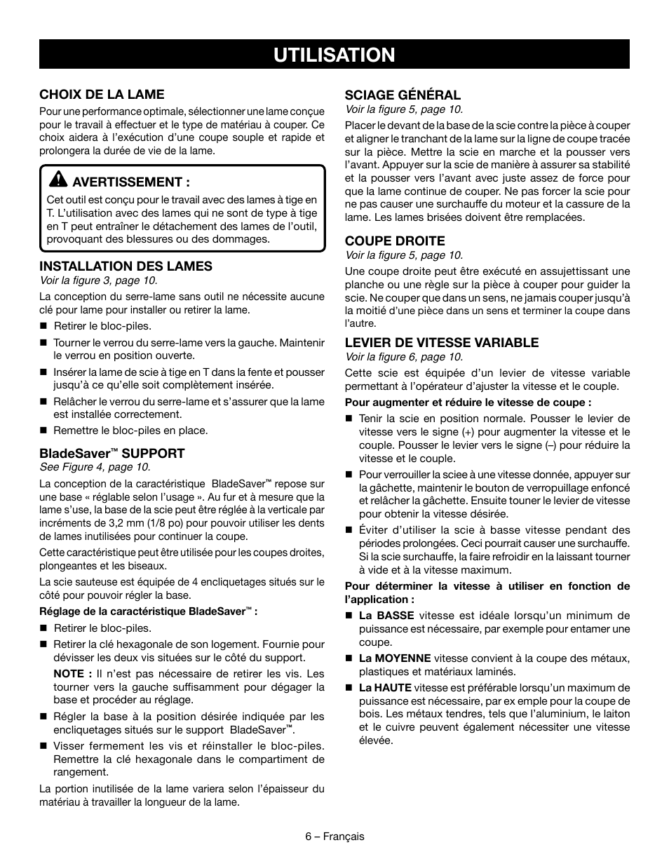 Utilisation | Ryobi P523 User Manual | Page 13 / 28