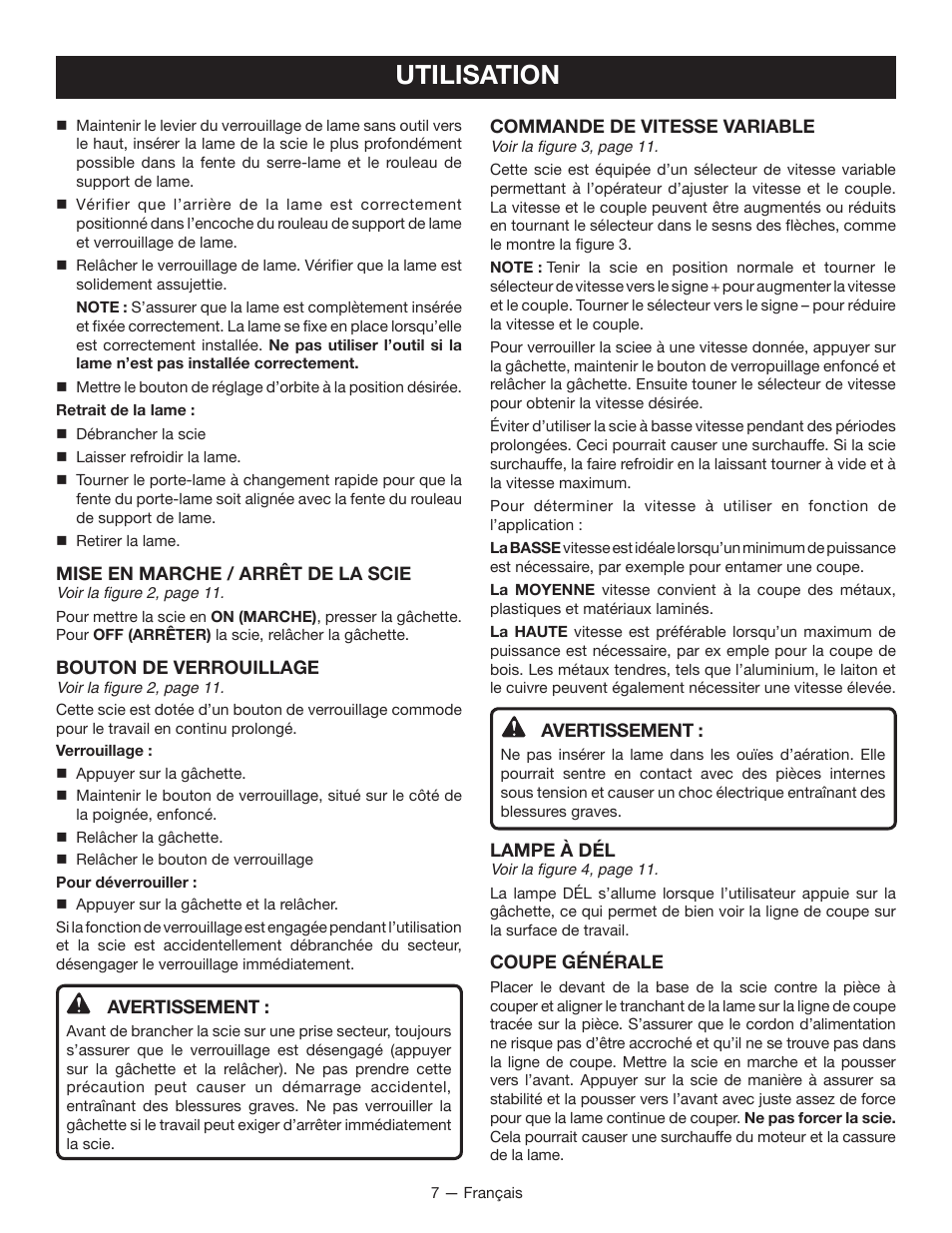 Utilisation | Ryobi JS481L User Manual | Page 16 / 32