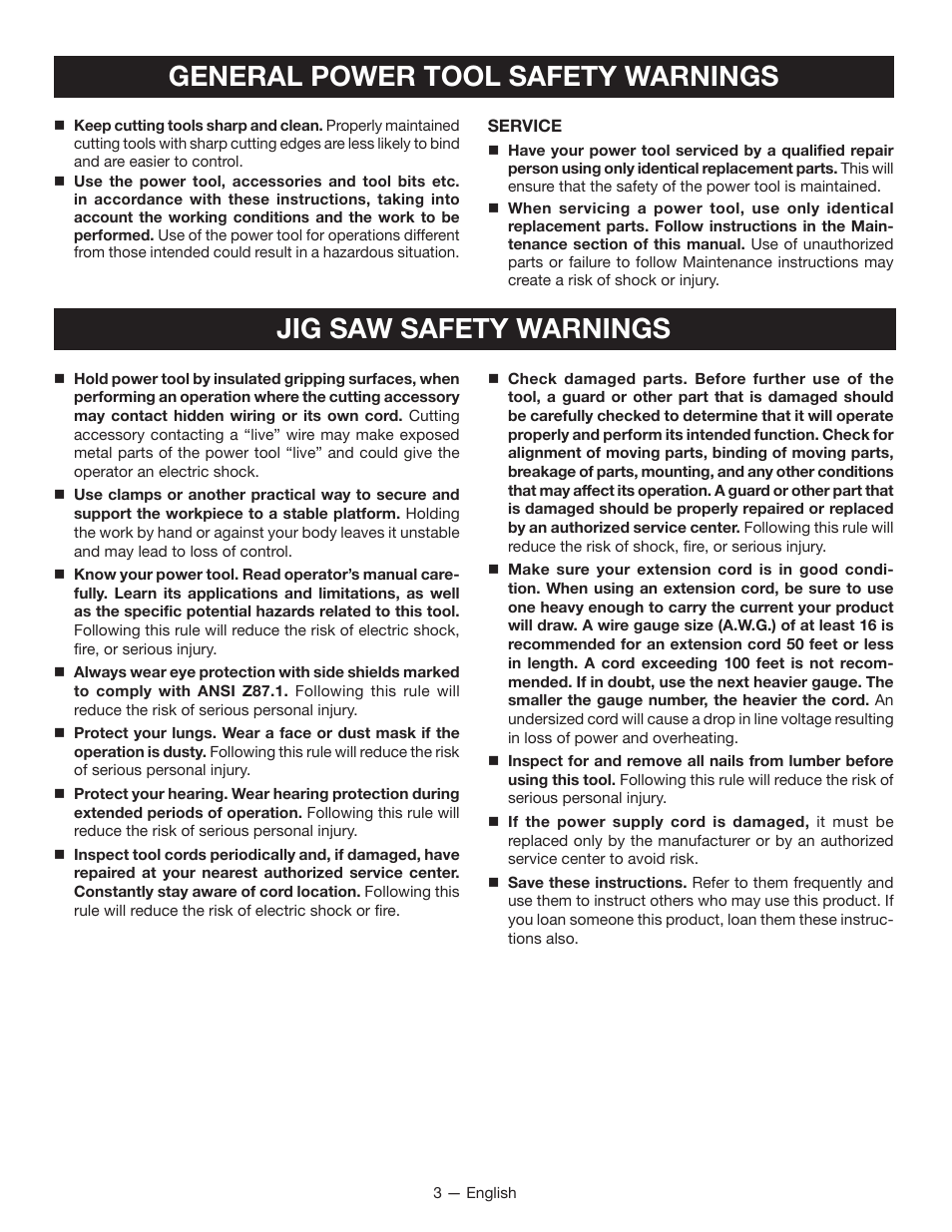 Ryobi JS481L User Manual | Page 3 / 32