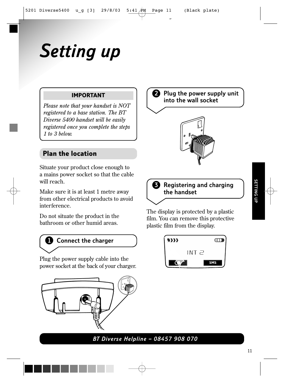 Setting up | BT DIVERSE 5400 User Manual | Page 13 / 65