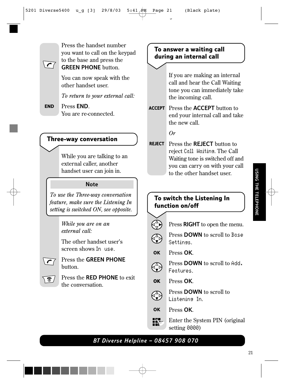 BT DIVERSE 5400 User Manual | Page 23 / 65
