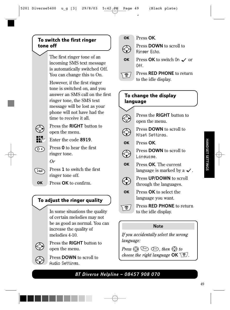 BT DIVERSE 5400 User Manual | Page 51 / 65