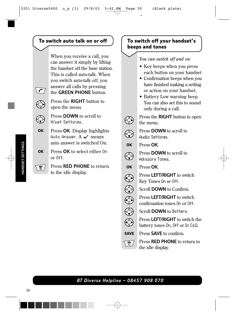 BT DIVERSE 5400 User Manual | Page 52 / 65