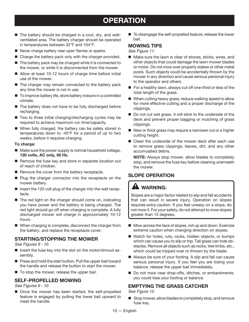 Operation | Ryobi RY14110А User Manual | Page 14 / 48