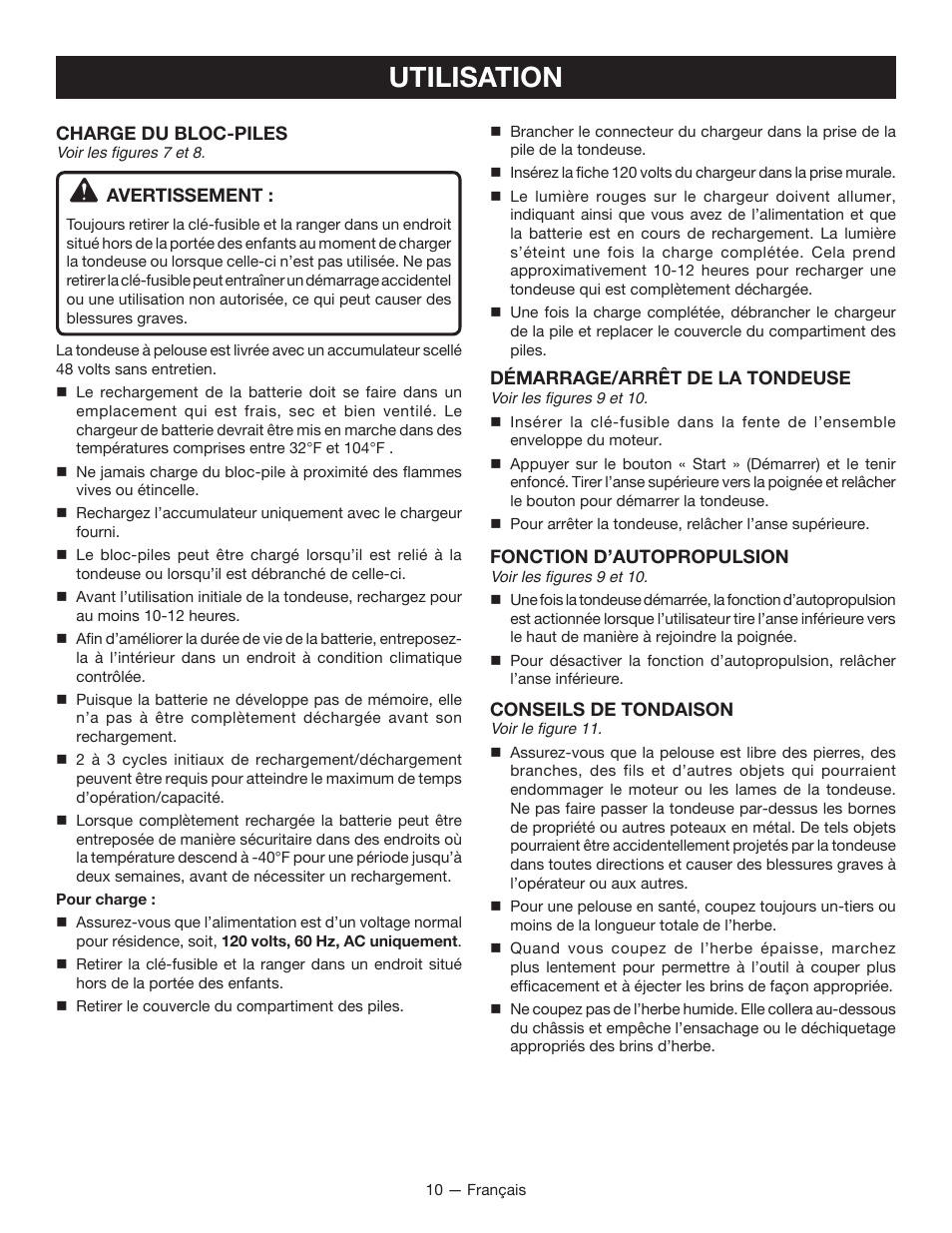 Utilisation | Ryobi RY14110А User Manual | Page 27 / 48