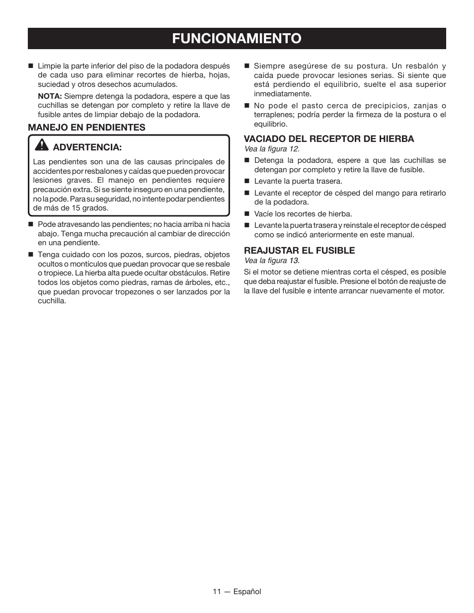 Funcionamiento | Ryobi RY14110А User Manual | Page 42 / 48