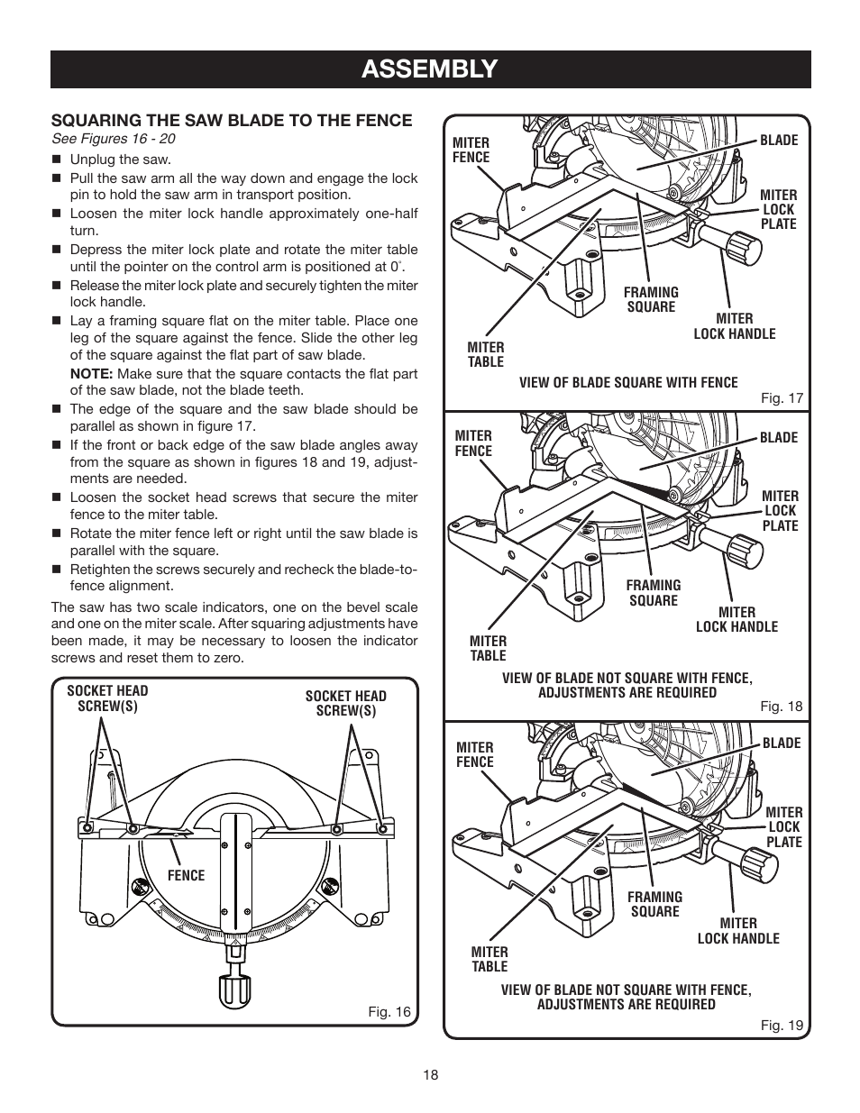 Assembly | Ryobi TS1342 User Manual | Page 18 / 30