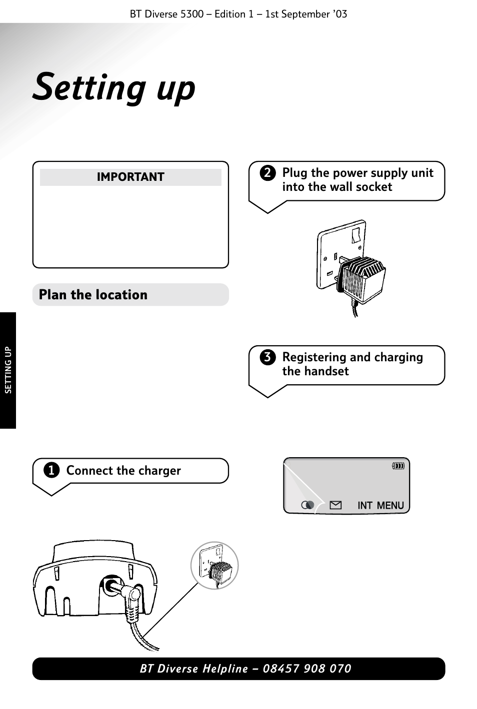 Setting up | BT 5300 User Manual | Page 12 / 54