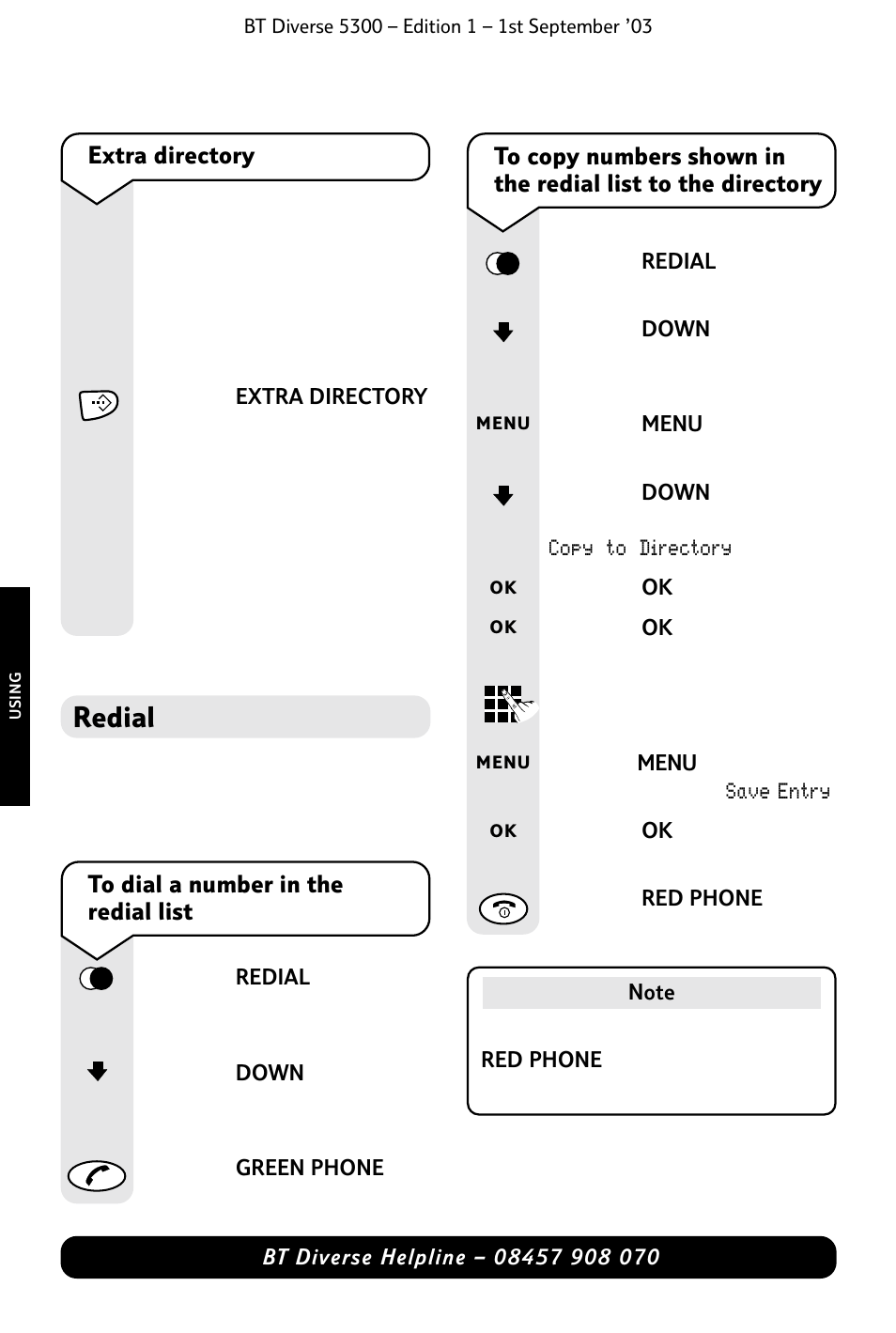 Redial | BT 5300 User Manual | Page 24 / 54