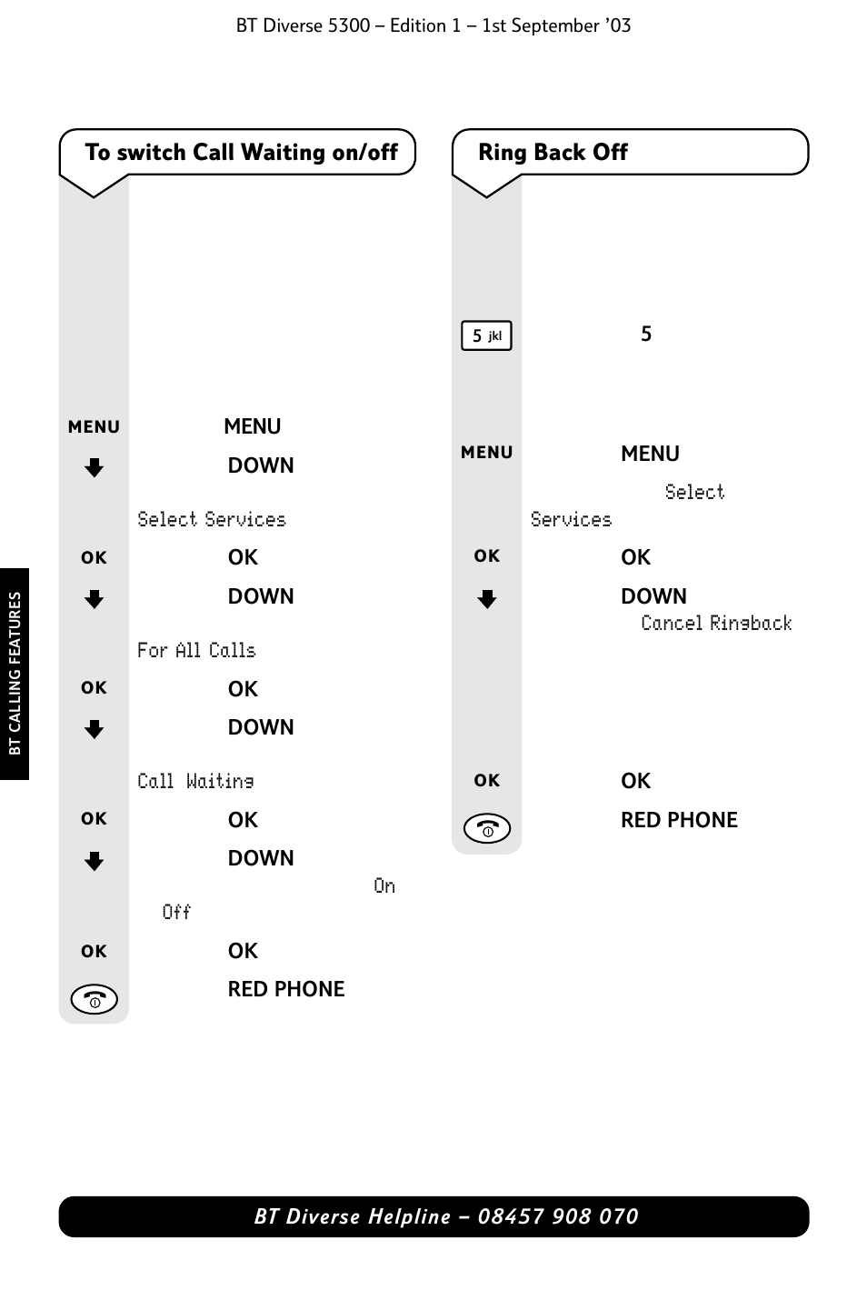 Ring back off | BT 5300 User Manual | Page 32 / 54