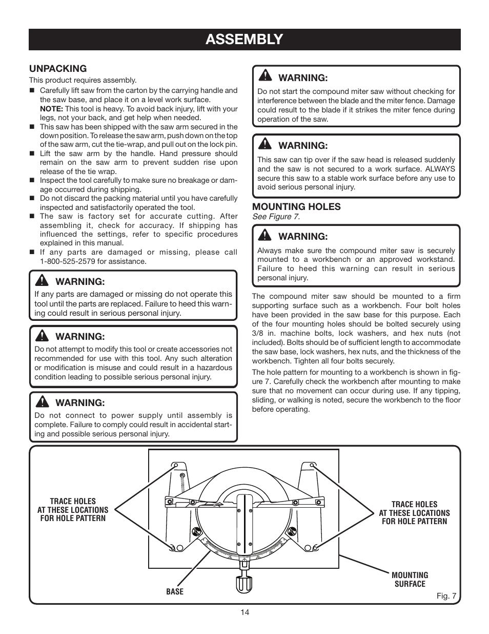 Assembly | Ryobi TS1342LBF User Manual | Page 14 / 32