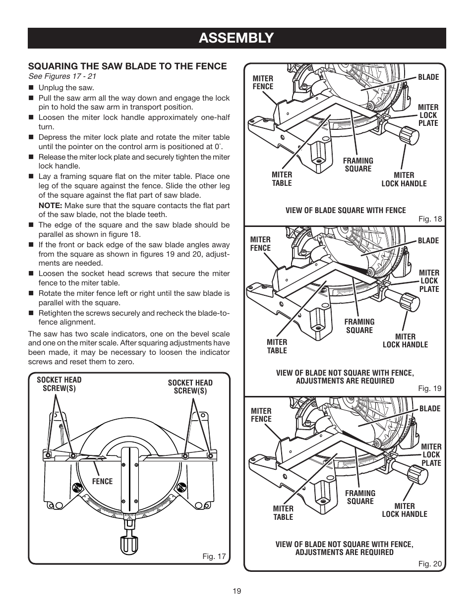 Assembly | Ryobi TS1342LBF User Manual | Page 19 / 32