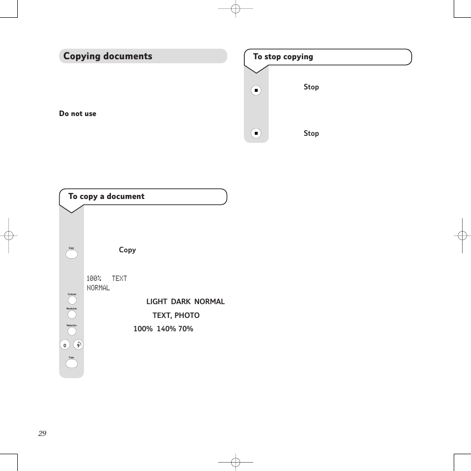 Copying documents | BT PaperJet 50e User Manual | Page 29 / 54
