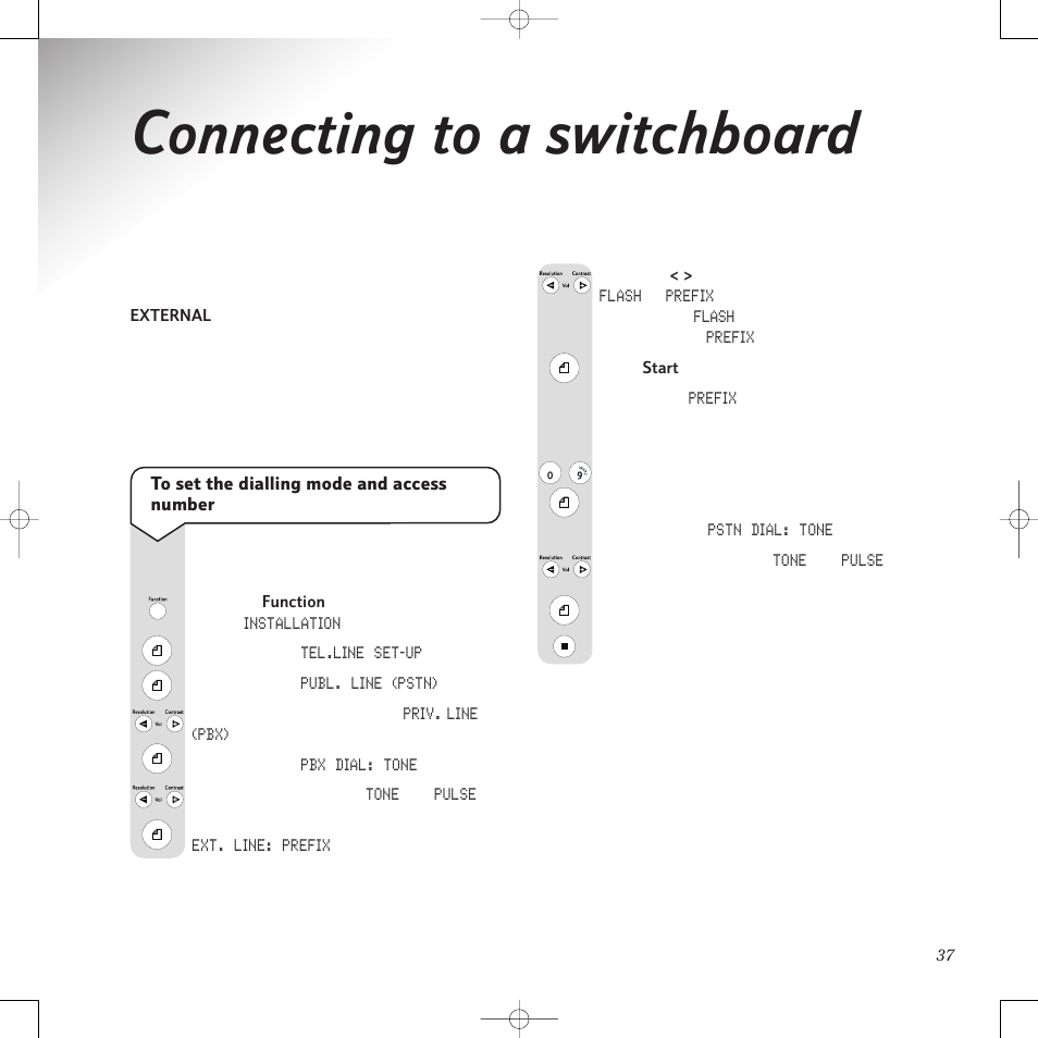 Connecting to a switchboard | BT PaperJet 50e User Manual | Page 37 / 54