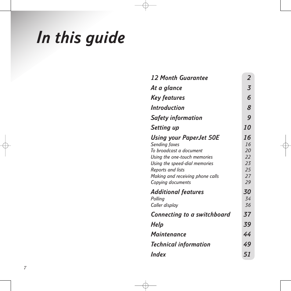 BT PaperJet 50e User Manual | Page 7 / 54