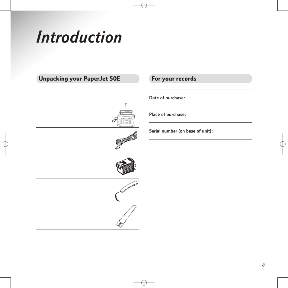 Introduction | BT PaperJet 50e User Manual | Page 8 / 54