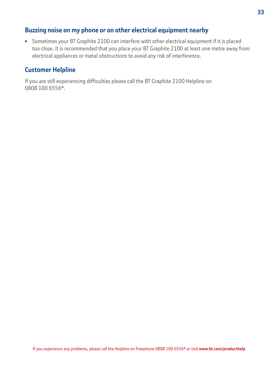 BT GRAPHITE 2100 User Manual | Page 33 / 39